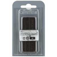 Набор чернографитовых брусков Cretacolor в блистере, 2 маленьких бруска твердость 2В,4В, большой брусок 6В